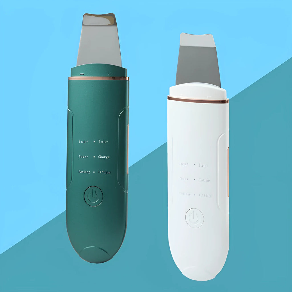 Ultrasonic skin rejuvenation whitening shoveling machine in ivory white on a bathroom countertop