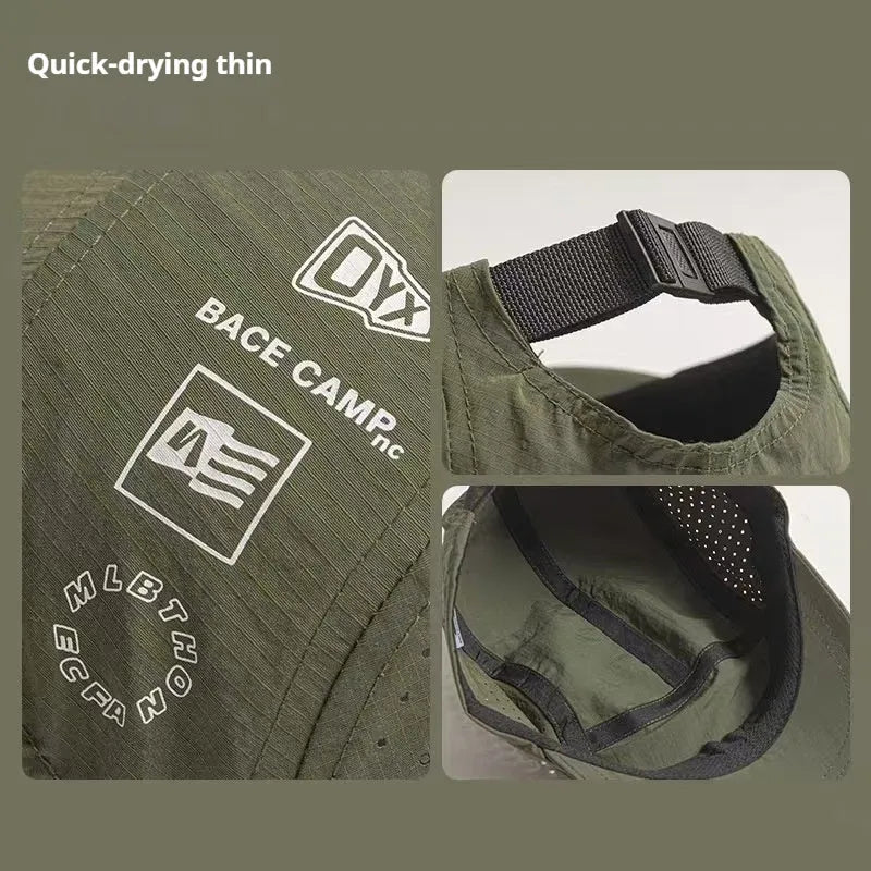 Men's grey breathable mesh baseball cap with an adjustable strap and dome crown.