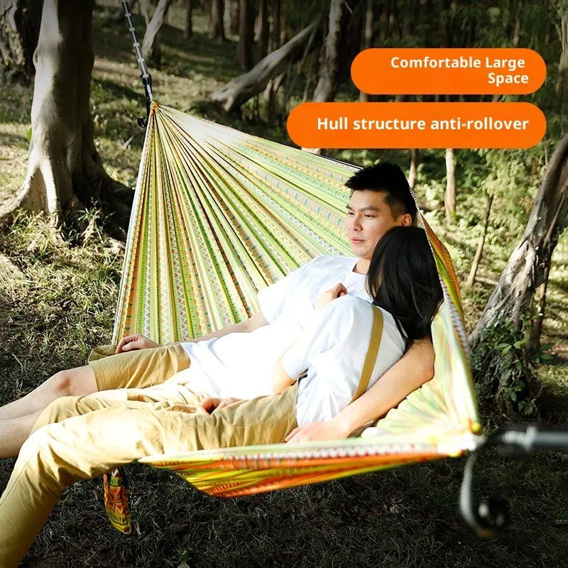 Parachute cloth printing park camping hammock in bohemian print, 260x140cm, polyester, 200kg capacity