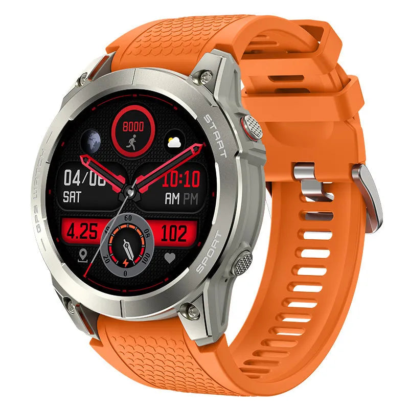 S53 Outdoor GPS Sports Call Smart Watch in black with 1.43-inch touch screen