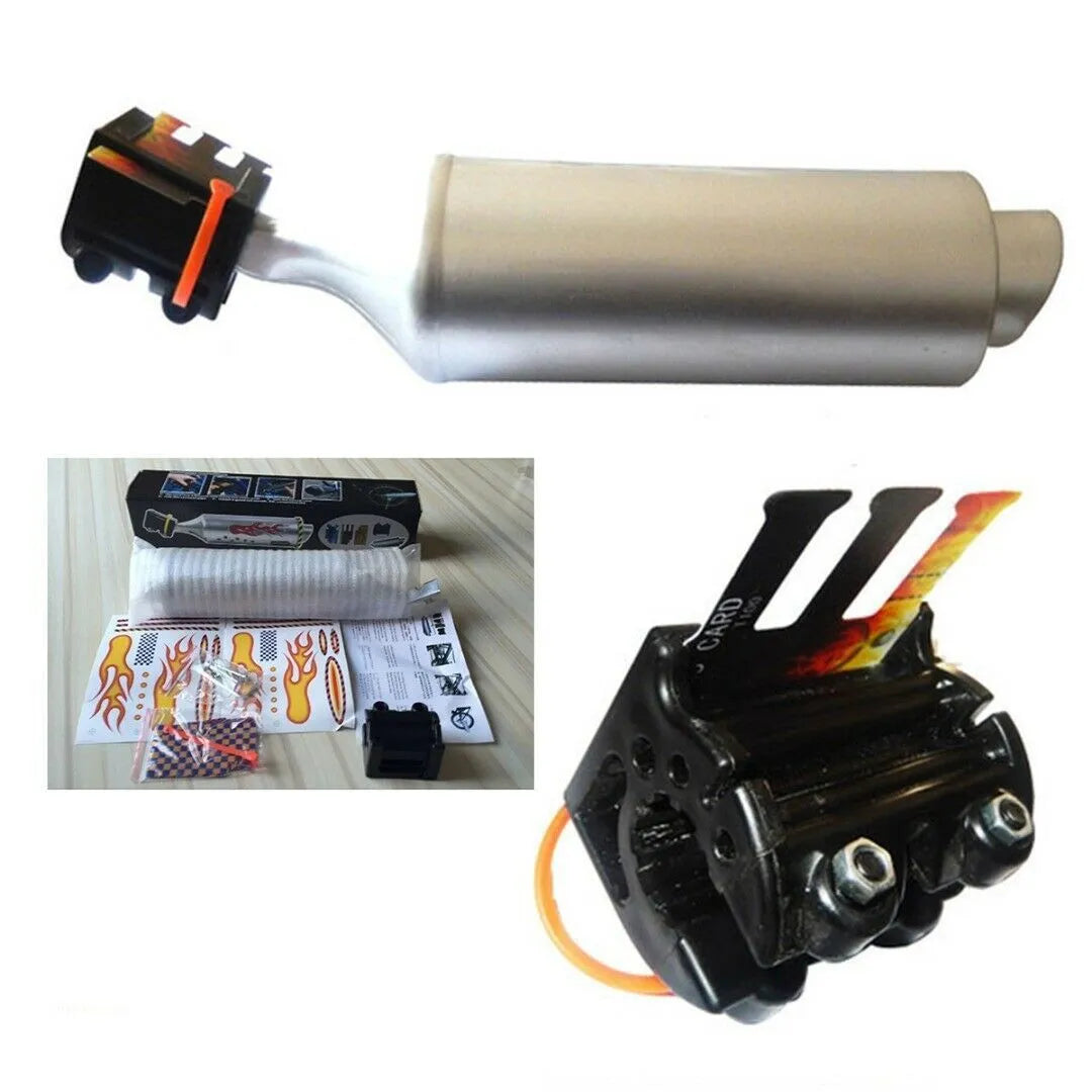 Motorcycle engine sound effect loudspeaker for bicycle bike, PE tube, 39cm packed size, with sound cards and bracket