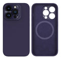 Liquid silicone magnetic phone case with invisible bracket in black for iPhone models