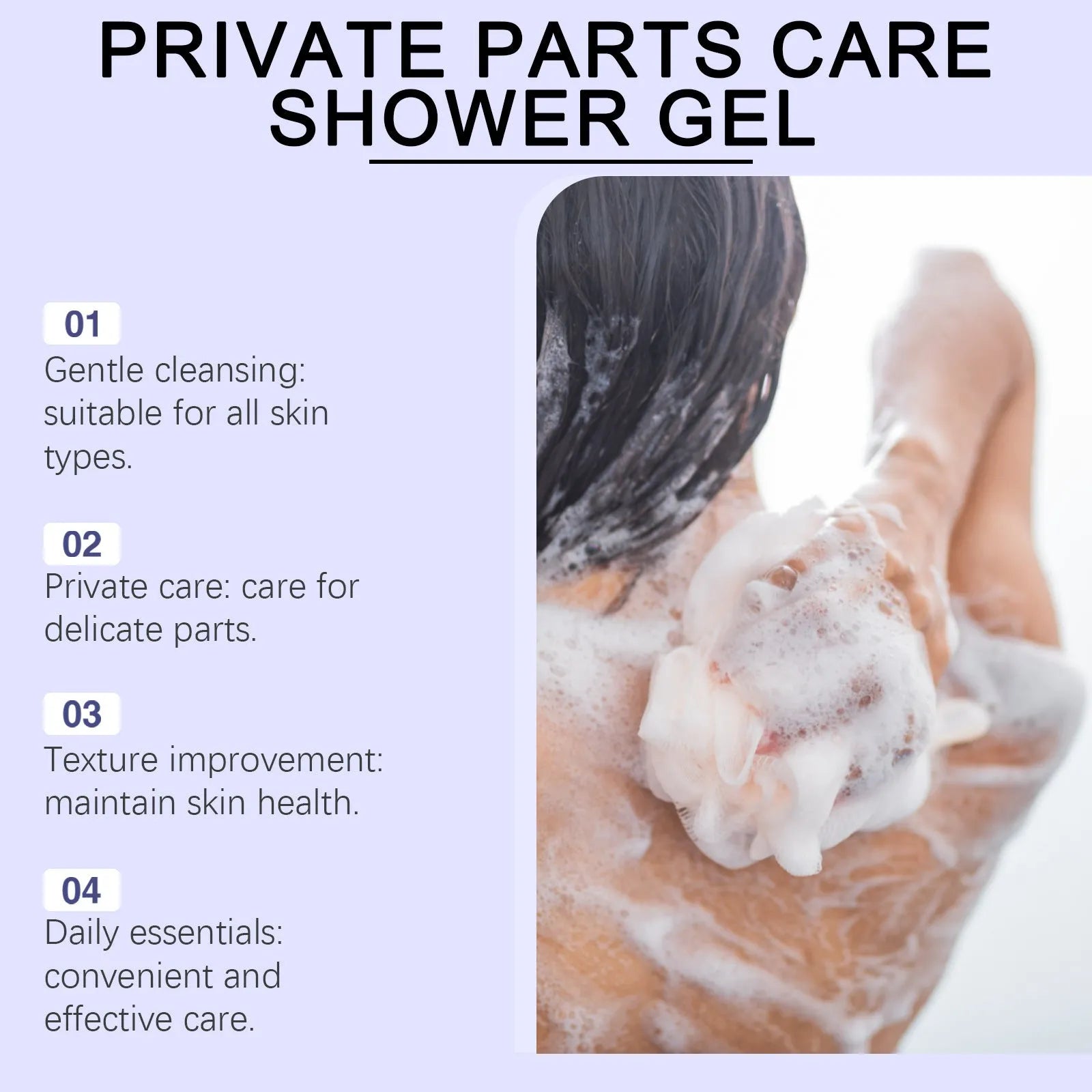 Private Parts Care Shower Gel 100ml bottle with salicylic acid for intimate hygiene