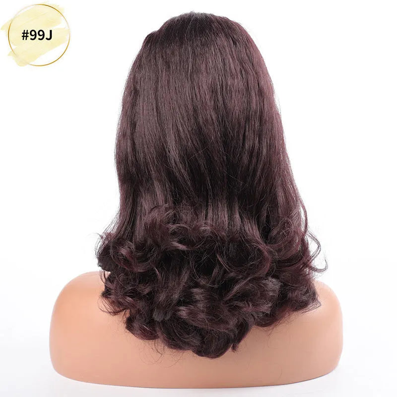 Retro long curly ponytail wig in 16 inch length made from Japanese silk fibre