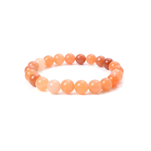 Handmade 8mm natural stone bead bracelet in geometric shape on a wrist, showing agate and gemstone colour options.