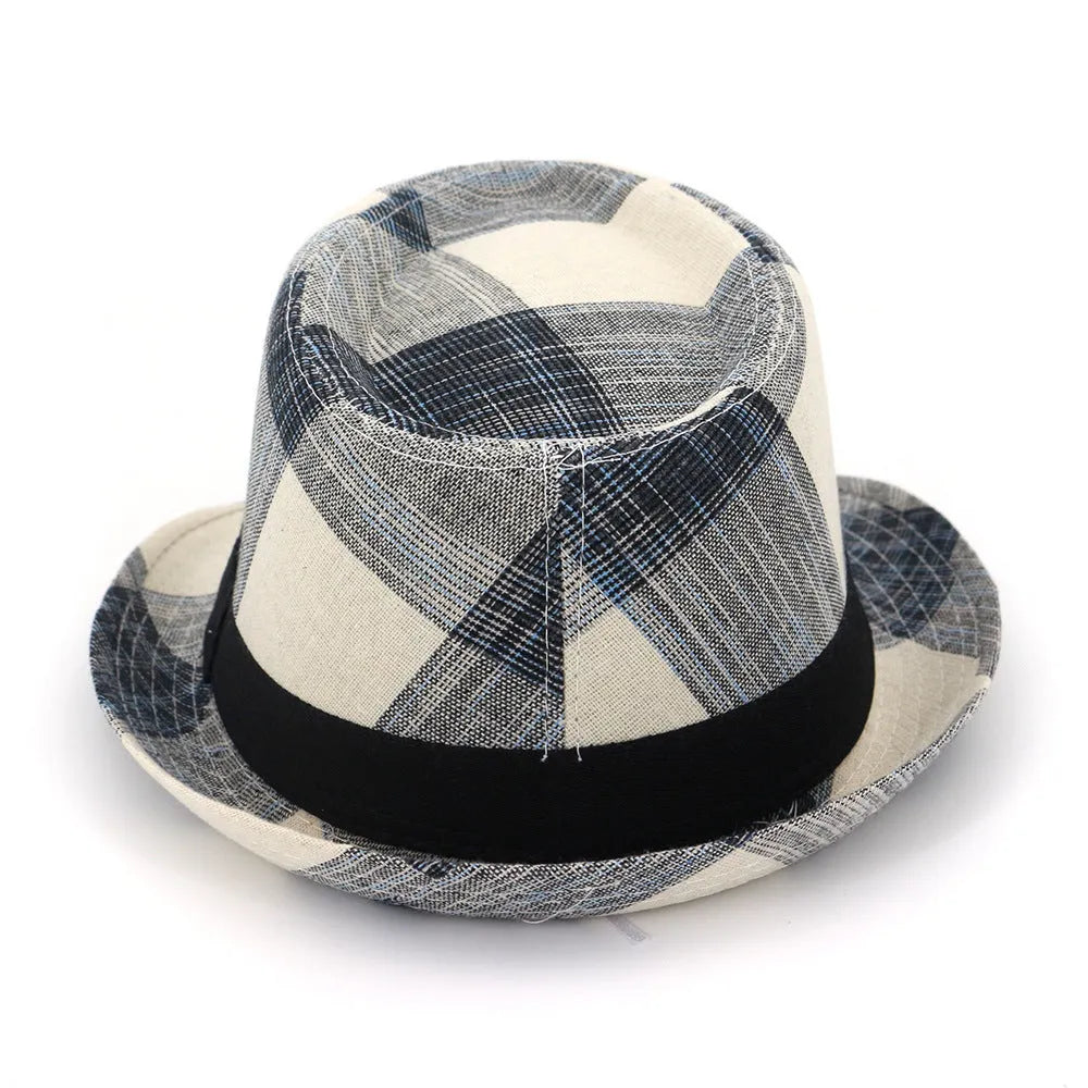 A casual blue bell-crown sun hat with a 4.5cm brim, made from polyester fabric.