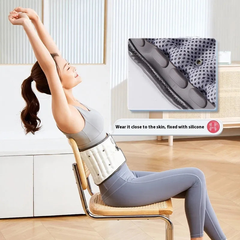 Automatic inflation lumbar disc stretch correction waist supporter belt on grey background