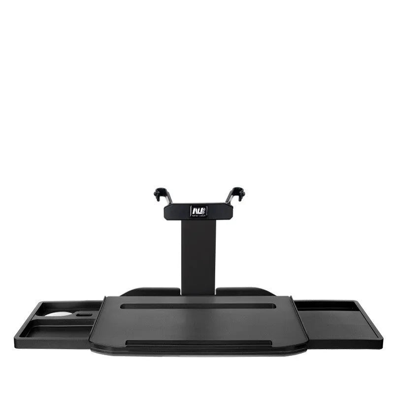 Car back seat writing desk laptop stand in matte black with phone holder