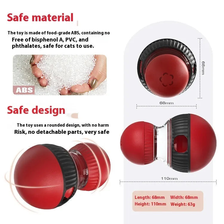 Rotating cat food ball toy with sound effects and toy cat figure