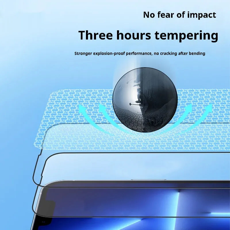 Tempered glass screen protector for iPhone 15 14 13 12 11 X series with anti-fingerprint coating