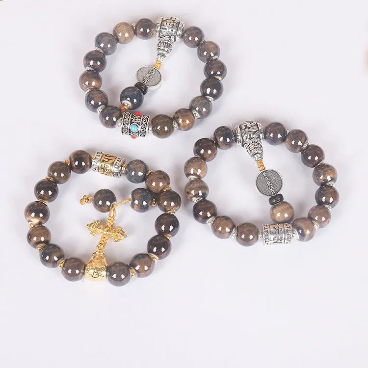 Men's gradient ceramic chain bracelet in coloured glaze with six colour types.