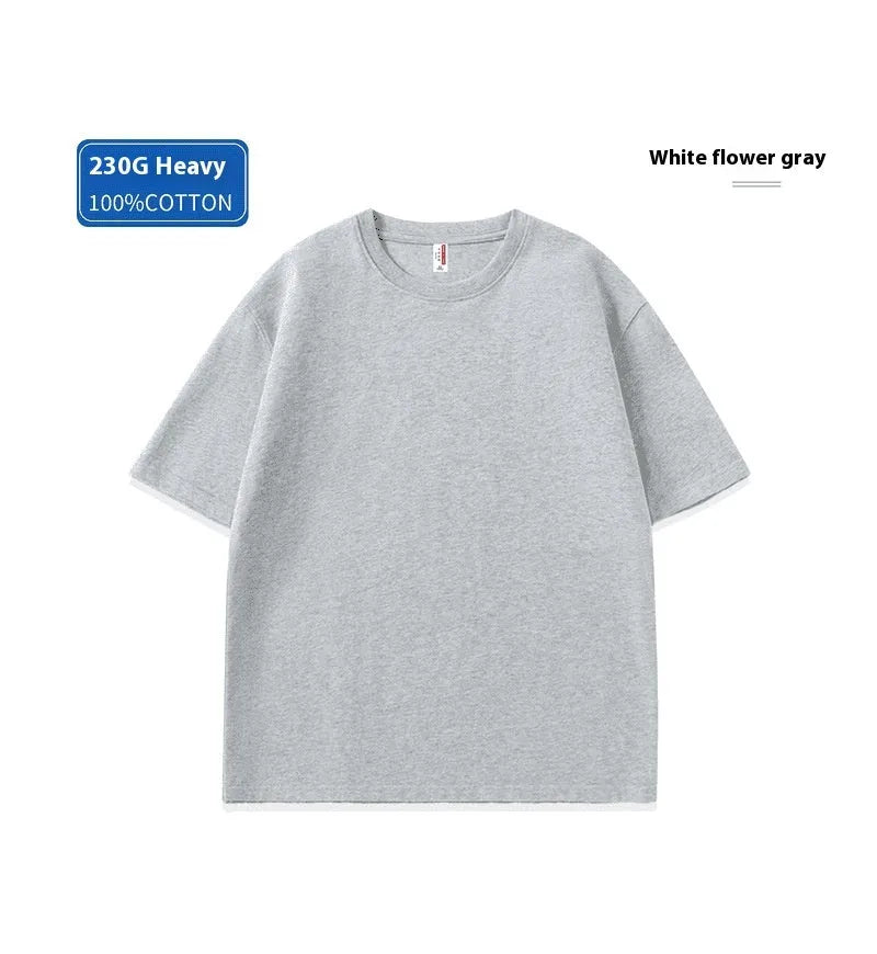 A heavy cotton loose-fit T-shirt for youth in a solid colour, shown in short sleeve pullover style.