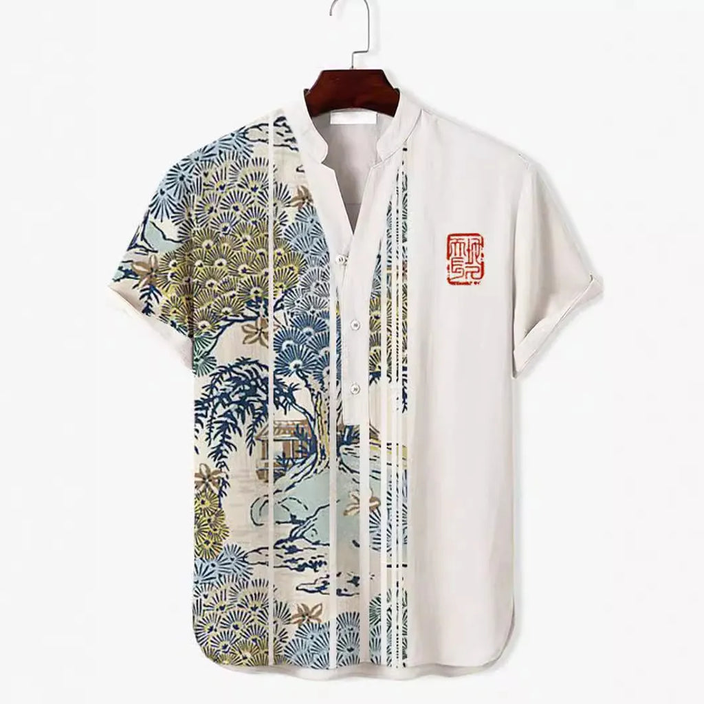 Short sleeve shirt featuring a 3D digital animal print on polyester fabric.
