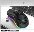 Hollow-out luminous wireless gaming mouse with charging function