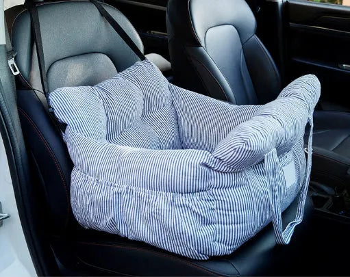 Waterproof non-slip car kennel for dogs in olive green double seat size 65x65x35 cm