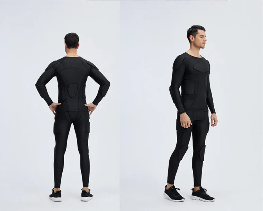 Anti-collision football training suit in Lycra and polyester, available as long sleeve top TW-FZ006 or trousers TW-FZ007, sizes M to XXL