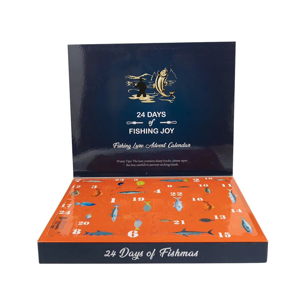 Mino Bog 24-piece blind box set of metal fishing lures in Christmas gift packaging, style 01.
