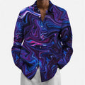 Men's casual multi-colour patterned cardigan with long sleeves on a hanger.