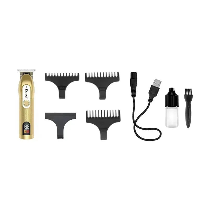 LCD digital display USB high power electric hair clipper with three limit combs 1mm 2mm 3mm rechargeable