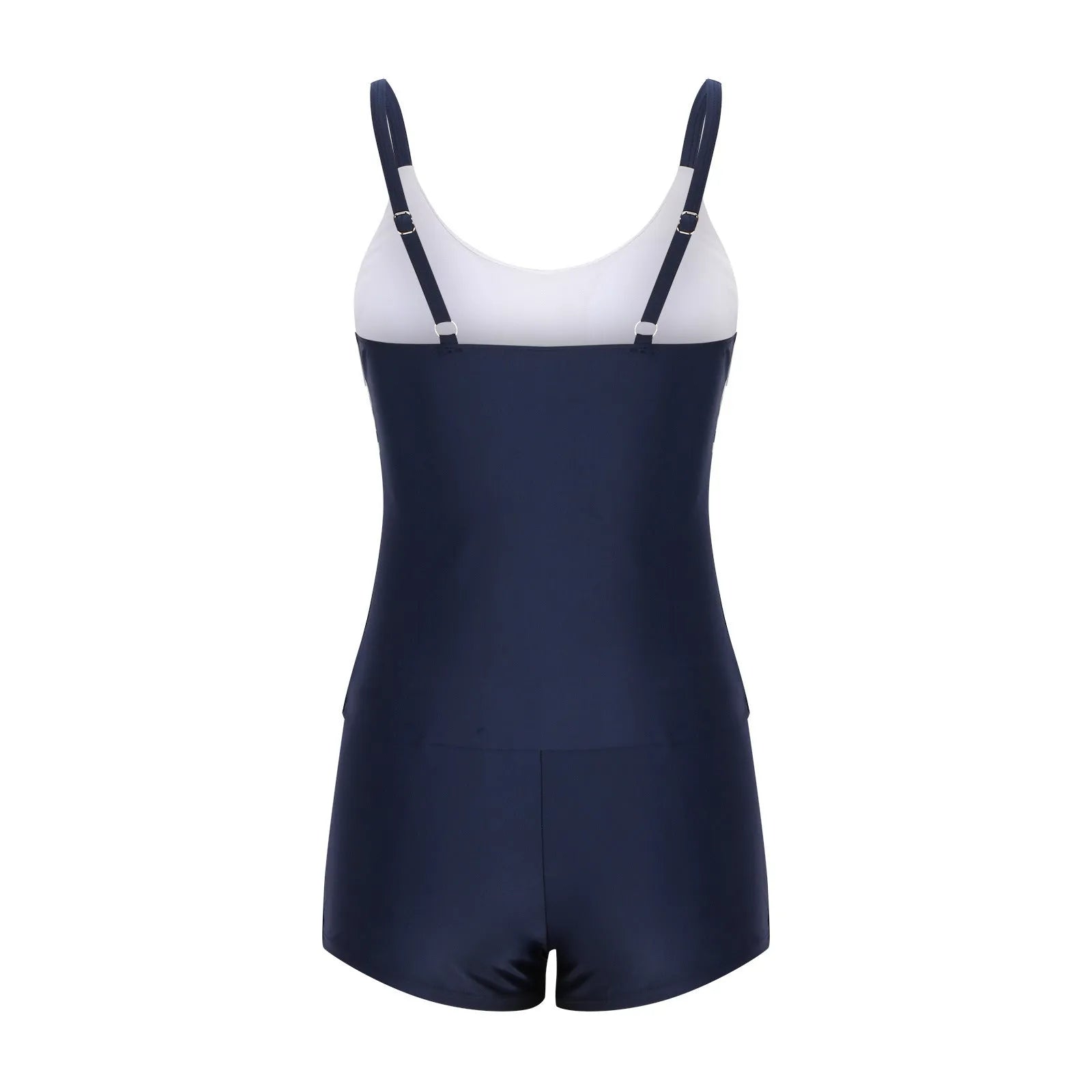 Ladies stripe swimsuit with boyshorts design in image colour