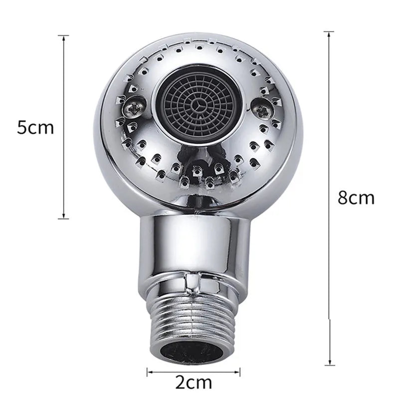 Silver ABS plastic handheld shower head for gentle pet and baby bathing