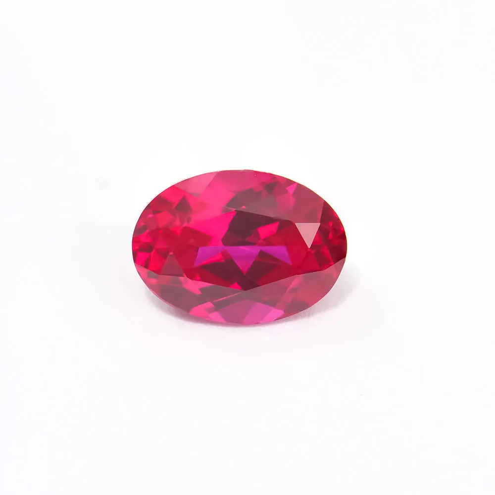 Cultured pigeon blood red ruby gemstone in multiple carat weights and cut styles