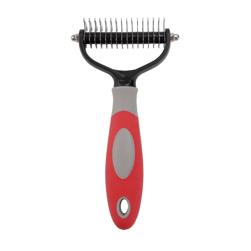Pets dematting comb with stainless steel blades for dog and cat hair removal