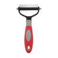 Pets dematting comb with stainless steel blades for dog and cat hair removal