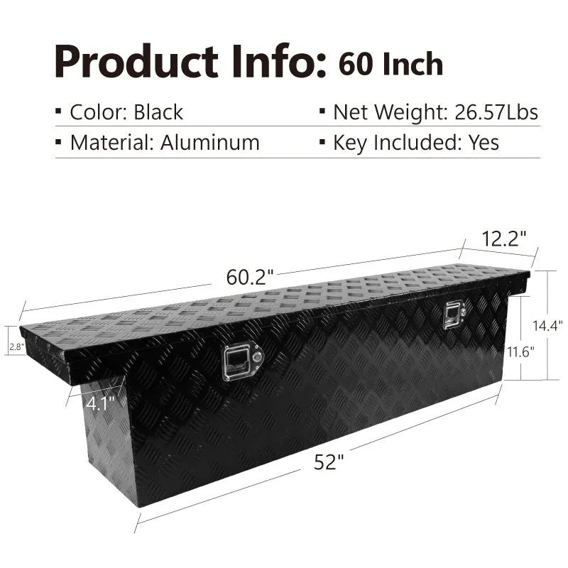 Black aluminium alloy 26-inch tool case with T casting construction for workshop storage