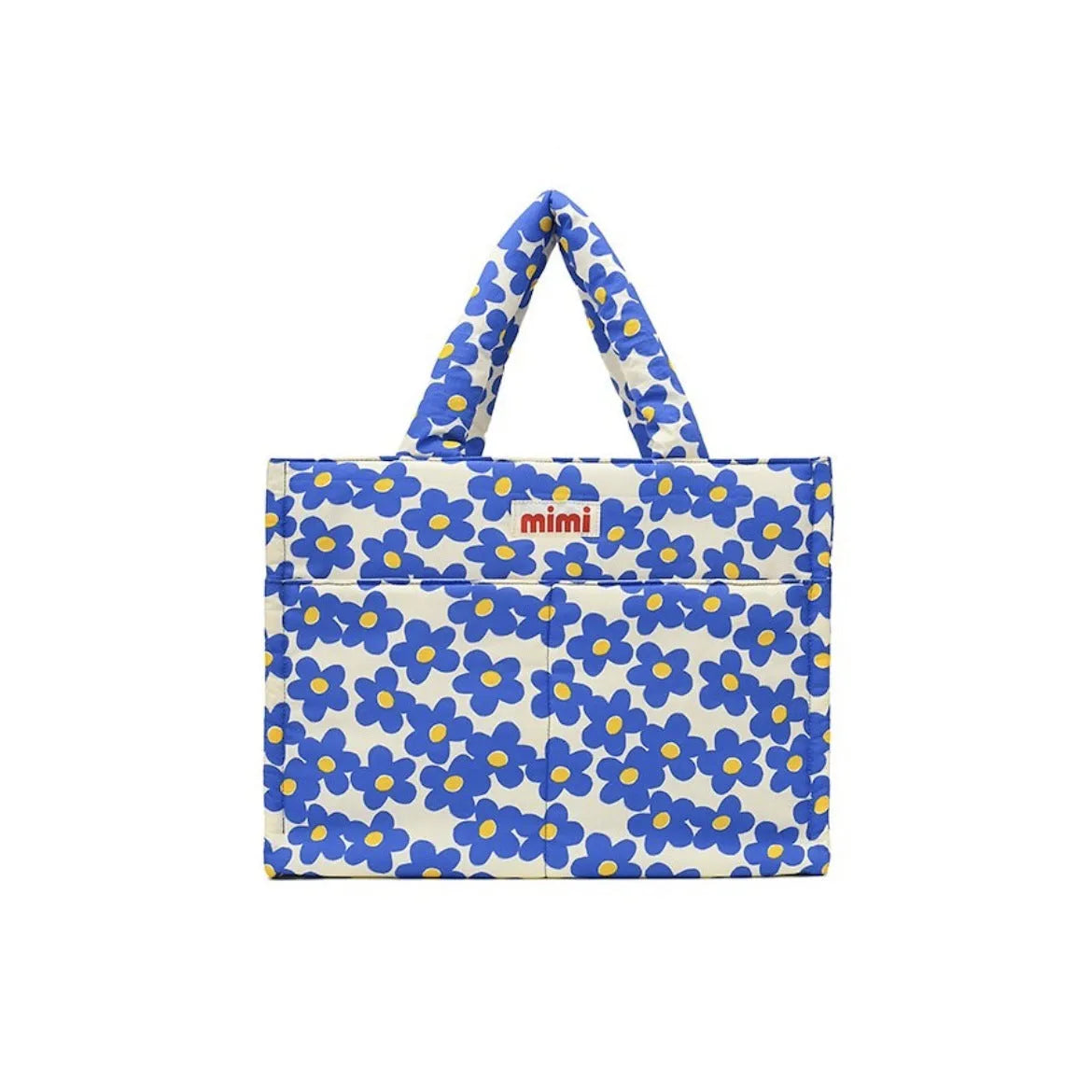 Pet storage outing cartoon printing cotton handbag with burden reduction in green kitten colour