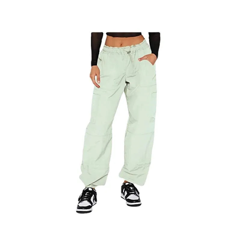 Straight-leg multi-pocket cargo casual trousers in six colour options with loose fit design