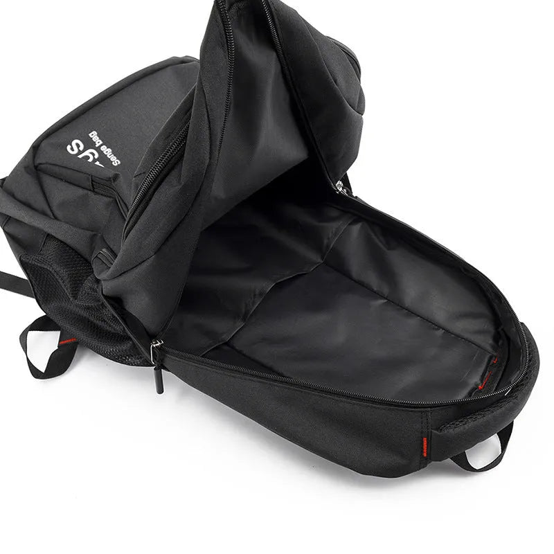 Street trend fashion backpack in grey showing double shoulder straps and front zip pocket.