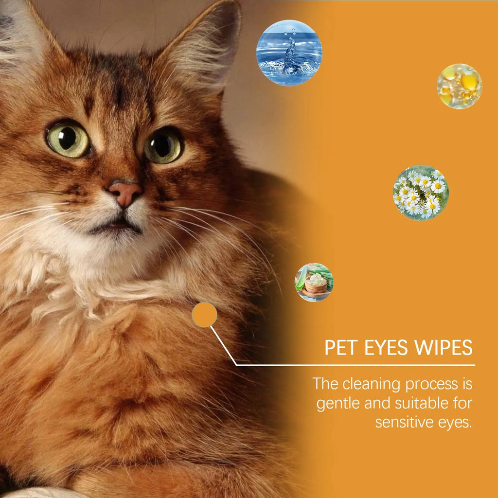 Box of 60 pieces Dogs And Cats Eyes Wet Wipes for removing tear stains from dogs and cats
