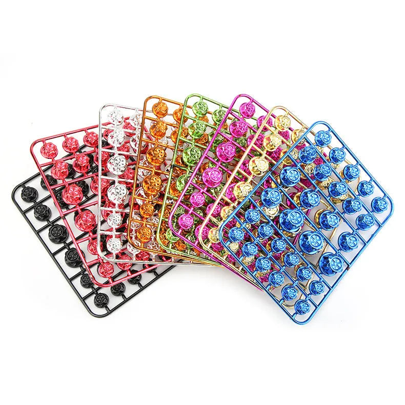 Set of 30 ABS plastic motorcycle screw covers in various colours for engine thread protection