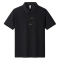 A man's loose-fit casual cotton t-shirt with a letter print, shown in one of six available colours.