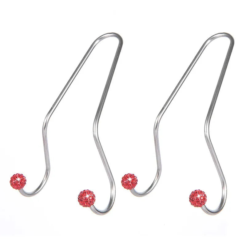 Two stainless steel diamond decorative hooks for car seat organisation in various colours.