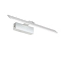 White LED strip light mounted above a bathroom mirror, showing slim profile and even illumination.
