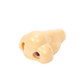 Flesh colour plastic manual pencil sharpener with big nostril, showing geometry shape.