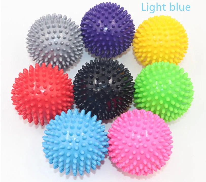 Fascial ball point massage ball in green, 9cm diameter, made from PVC PU and rubber
