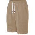 Men's quick-dry solid colour casual shorts in loose fit polyester, shown in navy blue