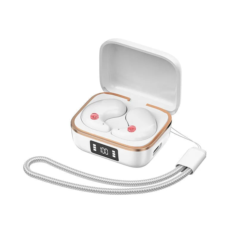 Mini J11 wireless Bluetooth headset in black with noise reduction and breathing light