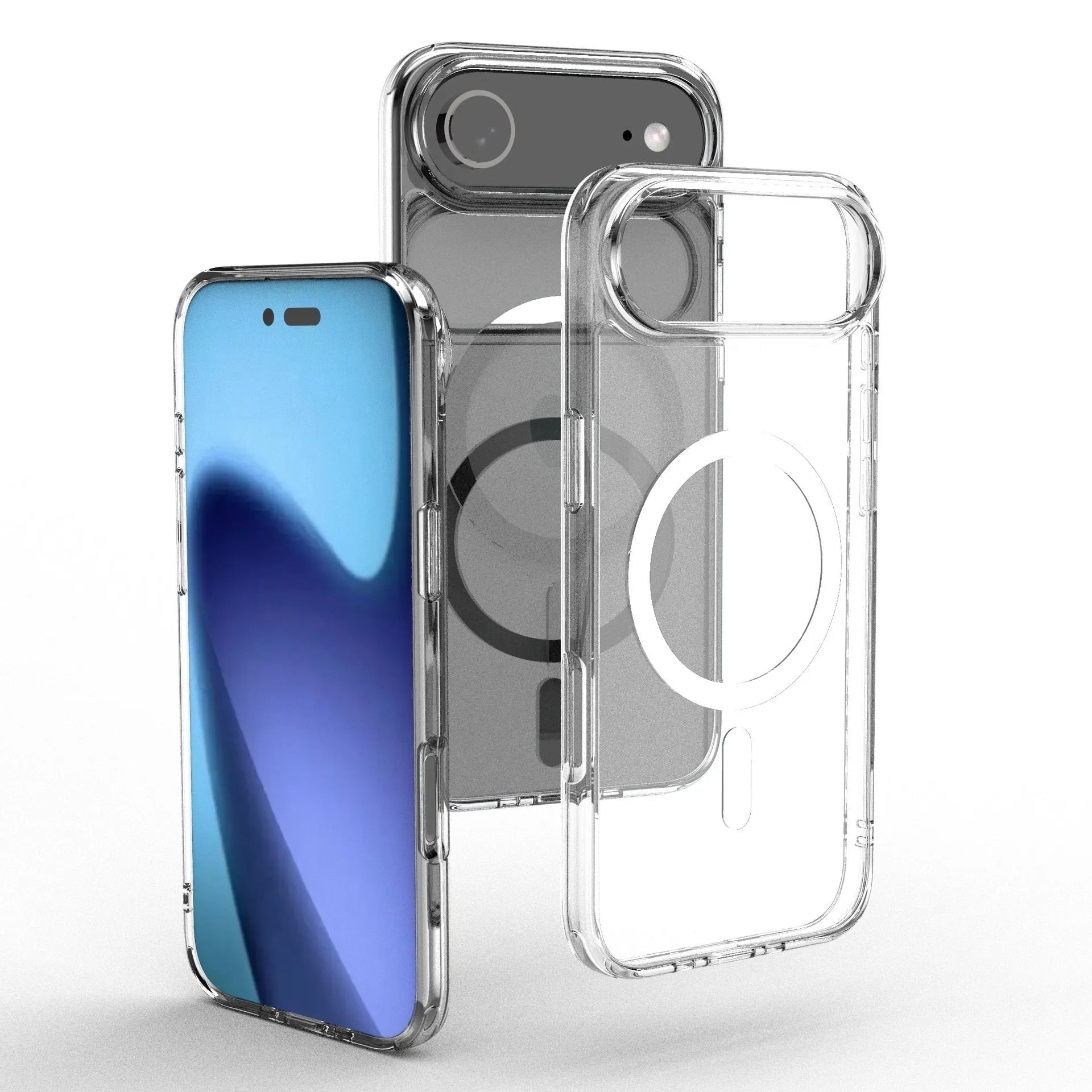 Transparent TPU magnetic phone case for iPhone 17 series with drop-resistant construction