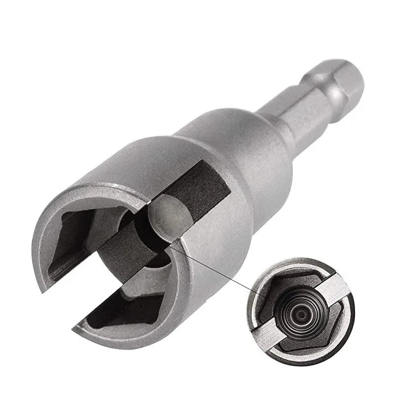 Tool steel socket wrench nut socket slotted sleeve natural colour 41g for electric screwdriver