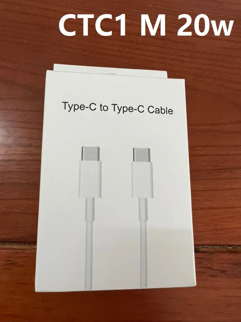 White 20W USB-C Power Delivery fast charger with British plug and coiled USB-C cable.
