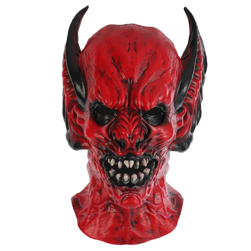 Red bat horror costume mask made from RP foam for Halloween dress-up.