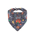 Halloween dog bandana pumpkin double-sided triangle scarf in cloth with embossed graffiti style for pets