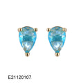Gold-plated drop earrings with a candy-coloured pear-shaped zircon stone.