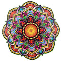 Mandala irregular wooden puzzle pieces with colour box packaging, available in A3 A4 A5 sizes
