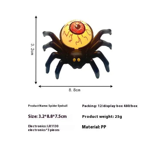 Halloween spider candlestick ornament plastic decoration with battery operated candle light
