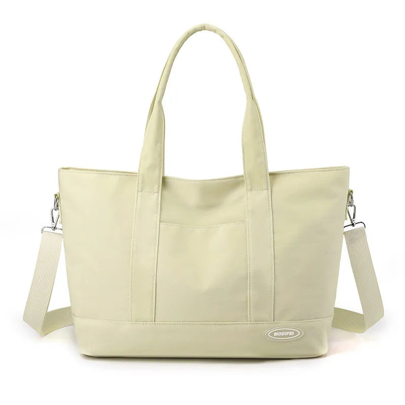 Large capacity nylon tote bag for women in casual Korean style solid colour shoulder bag 38x28x14cm
